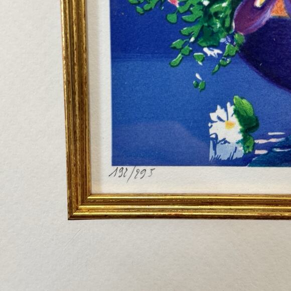 Art - Alain Ragaru 7-Color Lithograph Signed 192/295 Gold Framed Matted Artwork - Picture 3 of 9